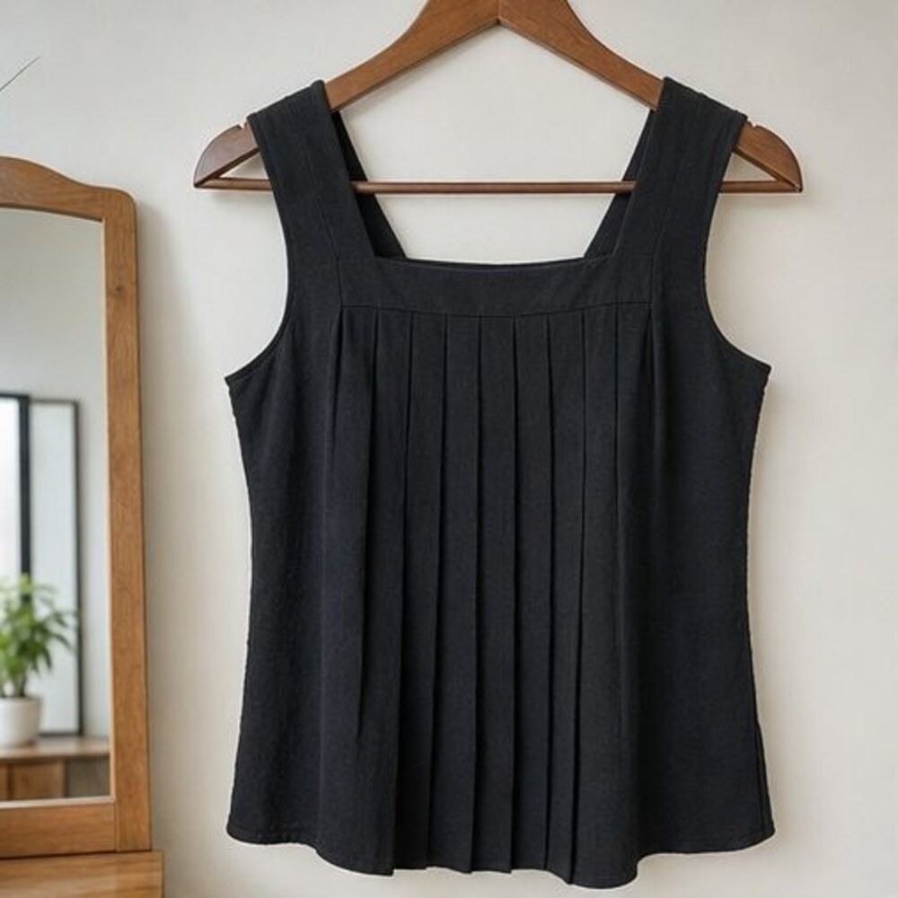 Black Pleated Blouse